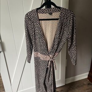 Ann Taylor Black and Pink Wrap Dress